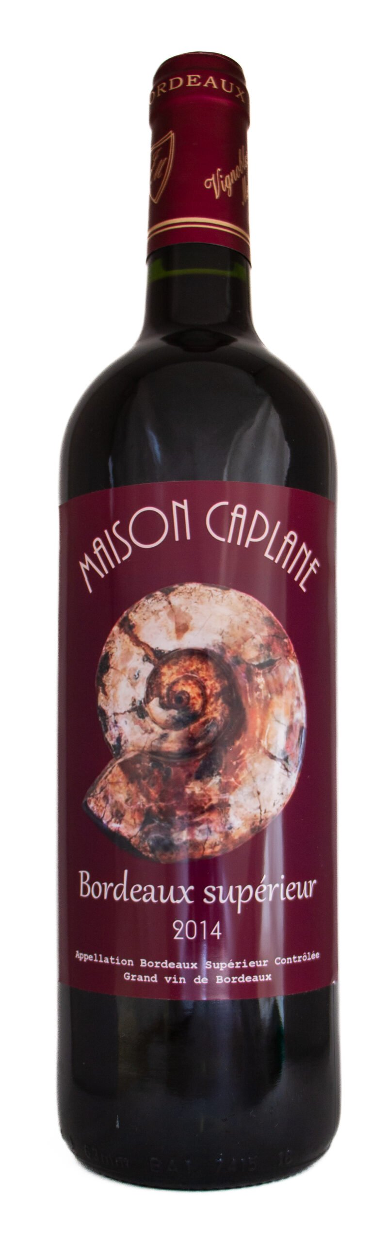 Bordeaux supérieur, Maison Caplane, 2014 Bordeaux